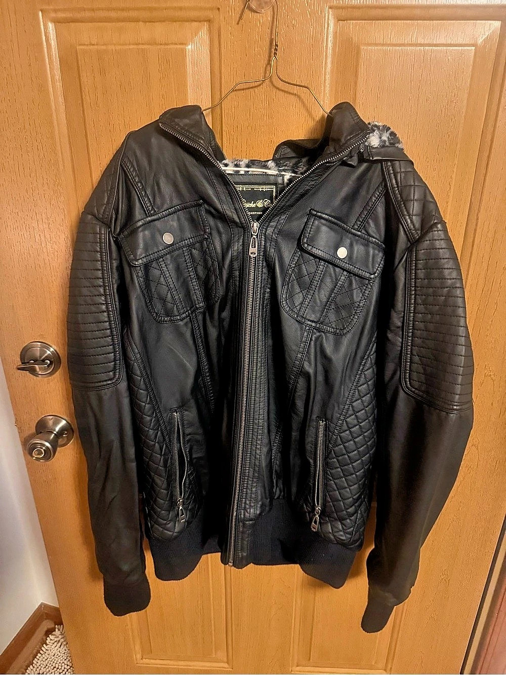 Co Black Faux Leather Jacket 3X